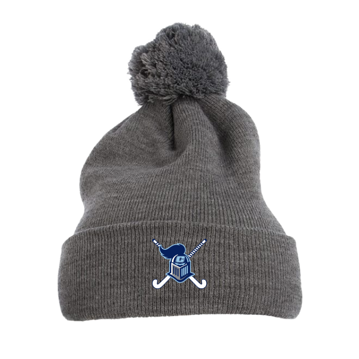 FH Knight Pom-Pom Cuffed Knit Beanie