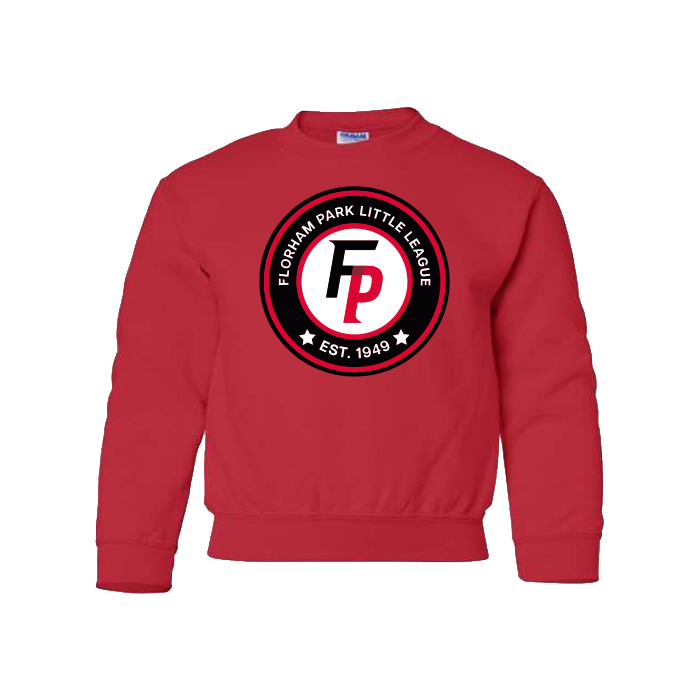 Florham Park Baseball Youth Heavy Blend Crewneck Sweatshirt