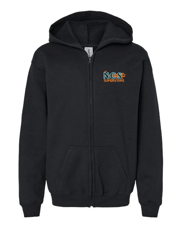 Embroidered Youth Full Zip Hooded Sweatshirt