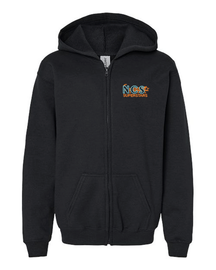 Embroidered Youth Full Zip Hooded Sweatshirt