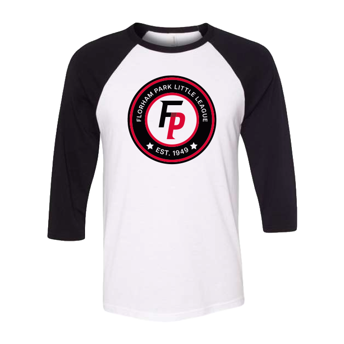 Florham Park Baseball Unisex Three-Quarter Sleeve Baseball Tee