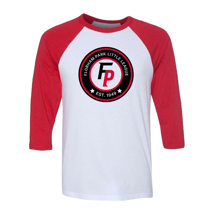 Florham Park Baseball Unisex Three-Quarter Sleeve Baseball Tee