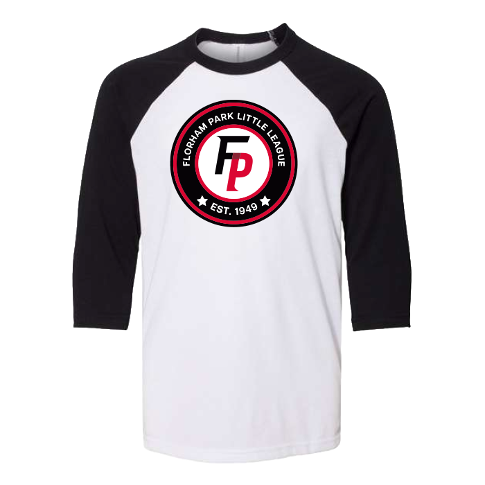 Florham Park Baseball Youth Three-Quarter Sleeve Baseball Tee