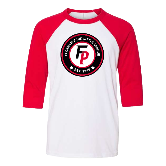 Florham Park Baseball Youth Three-Quarter Sleeve Baseball Tee