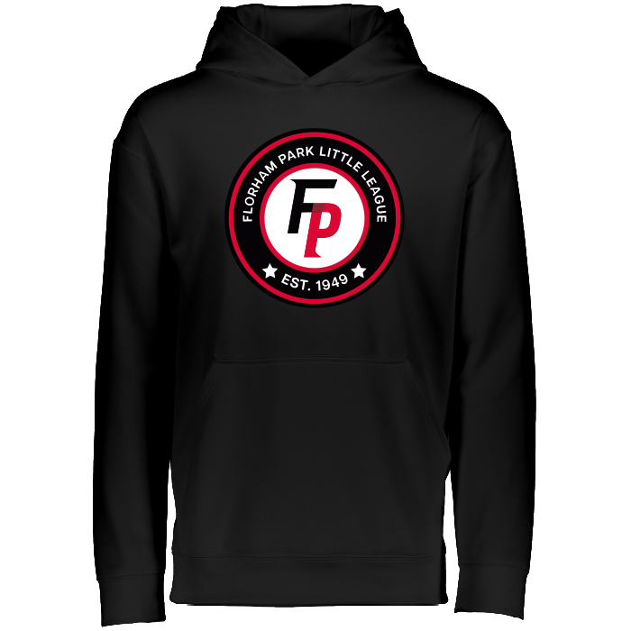 Florham Park Baseball Youth Wicking Fleece Hoodie