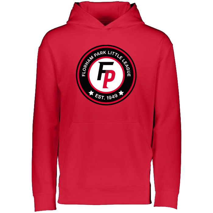 Florham Park Baseball Youth Wicking Fleece Hoodie