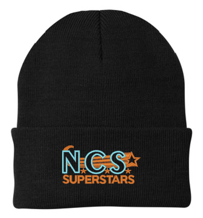 Embroidered Fleece Line Knit Cap